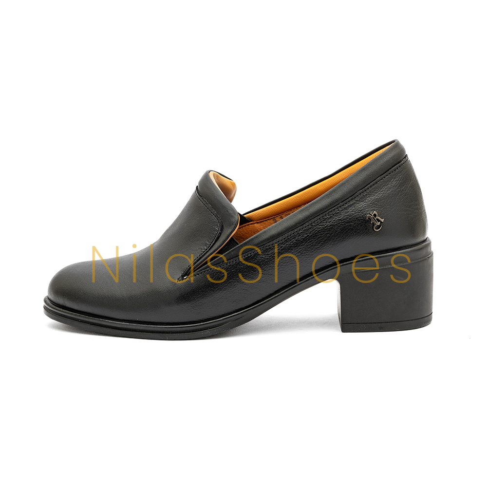 کفش راحتی پاشنه 5 سانت چرم طبیعی (R-1135)