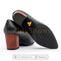 کفش مجلسی زنانه چرم طبیعی پاشنه چوبی (A-805) - Image 3