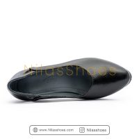 کفش مجلسی زنانه چرم طبیعی پاشنه چوبی (A-778) - Image 4
