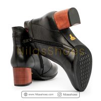 نیم بوت زنانه چرم طبیعی پاشنه چوبی (A-768) - Image 3