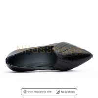 کفش زنانه مجلسی چرم طبیعی پاشنه چوبی (A-761) - Image 4