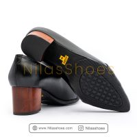 کفش زنانه مجلسی چرم طبیعی پاشنه چوبی (A-761) - Image 3